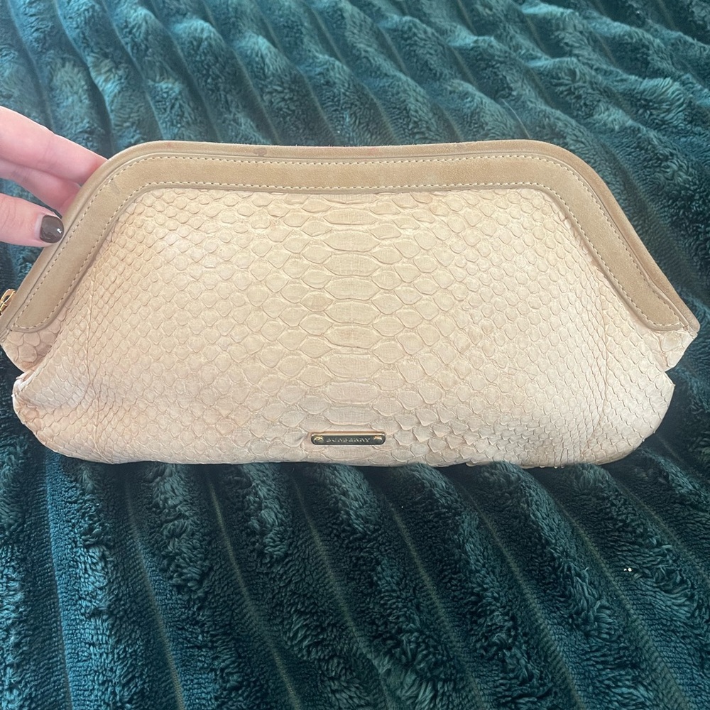 Burberry Authentic Snakeskin Python Leather, Sued… - image 2